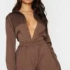Chemise Manches Longues Café Au Lait Oversize
