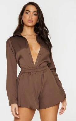 Chemise Manches Longues Café Au Lait Oversize