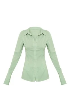 Chemise Ajustée Vert Olive En Mousseline De Soie -Logic || Zero Soldes Magasin bd0a8d7e81d7595d280e3117f33b254767f64c2a cnd5587 5