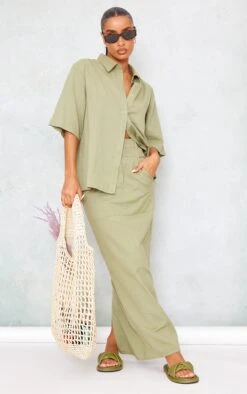 Chemise Oversize Kaki Effet Lin à épaules Carrées -Logic || Zero Soldes Magasin bd5f7f956abd6f6c7249ee0000a5004dd7028417 cnd4583 3