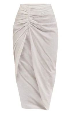 Jupe Longue Effet Lin Blanche Froncée à Fente -Logic || Zero Soldes Magasin bf778714f92d69f13f1c11eb271401cd83a366ef cnd1086 5