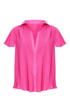 Shape Chemise Oversize Plissée Rose Vif à Manches Courtes Et Boutons -Logic || Zero Soldes Magasin c93cb5efe783aae3562aaaea83682f00fffced52 cne8708 5