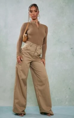 Body Zippé Caramel Côtelé Détail Contours à Manches Longues -Logic || Zero Soldes Magasin cbecd416f01c144ac387d05cf47dac5eda0a6366 cnb0530 3