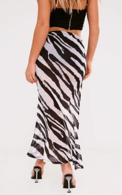 Jupe Longue En Mesh Dévoré Imprimé Zébré à Fente Sur La Cuisse -Logic || Zero Soldes Magasin d29b6d854b55975f360be18e467faa55c52c3914 cnd8249 3