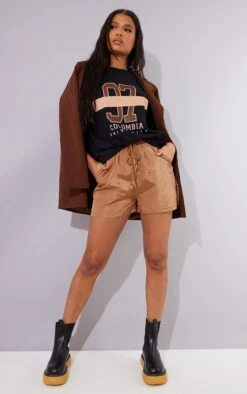 T-shirt Oversize Noir à Imprimé Contrastant 97 Athletic