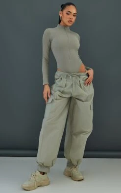 Body Zippé Gris Clair Côtelé Détail Contours à Manches Longues -Logic || Zero Soldes Magasin d6c395a3503f603300903613062d4934fa7751fe cnc5421 3