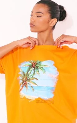 T-shirt Orange Imprimé Malibu Beach -Logic || Zero Soldes Magasin d75aff0662c90d3da1a330cd5888ac870ac53869 cnf0926 4