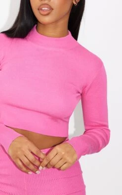 Top Long En Maille Rose Vif à Col Ras Et Manches Longues -Logic || Zero Soldes Magasin d979a519ebb110aea09f70ca1565c96f3d7ed025 cnb1359 4