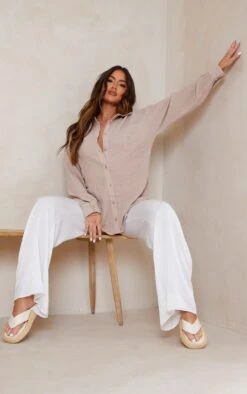 Chemise Café Au Lait Oversize Texturée à Poche Frontale -Logic || Zero Soldes Magasin ddd4e44779a7b1391cbbbc5df39d66ed0ff08b9a cmy3844 3