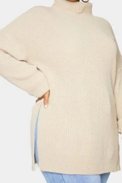 Plus Pull Oversize Gris Pierre à Col Montant Et Fente -Logic || Zero Soldes Magasin de9e3511b418d3cad7e491c7d05ccd613b848283 cmo2348 4