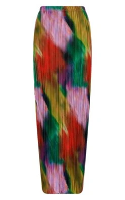 Jupe Longue Plissée Imprimé Multicolore -Logic || Zero Soldes Magasin df62a4deee58d61e9ad004463d80f112324eb360 cne4365 5