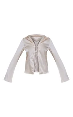 Chemise Longue Satinée Champagne Nouée Devant à Col -Logic || Zero Soldes Magasin e3c0883e63fcabfe1a299742f1fb8057239f0a2d cnc9543 5