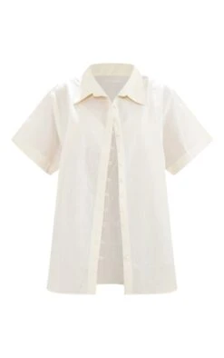 Chemise Oversize Manches Courtes Effet Lin Crème à Boutons -Logic || Zero Soldes Magasin e4148884d12155d5f83717263bbcaed32031cf9f cnd2926 5