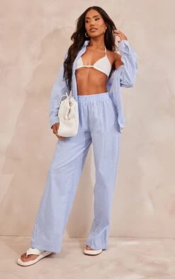 Chemise Oversize Boutonnée En Maille Tissée Bleue à Fines Rayures -Logic || Zero Soldes Magasin e7e7516f98c1cbeffb25eeda9d7333f91536dcad cnd3939 3