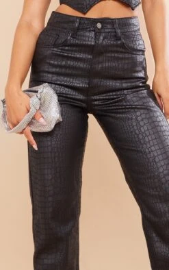 Jean Droit Enduit Noir Imprimé Croco -Logic || Zero Soldes Magasin ec6c3fcfaec2e8dd71d25b46c1a556a63a6fd1ed cna3248 4