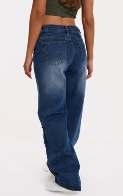 Jean Droit Délavé Vintage à Taille Basse Et Genoux Déchirés -Logic || Zero Soldes Magasin ed122c433071123e871c15cdf64170614a7d76e7 cnb8517 3