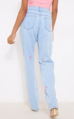 Jean Long Droit Bleu Clair à Imprimé Croix Pastel -Logic || Zero Soldes Magasin ed2e432215af6af6b5fcc09199f0fe619e7574c9 cnd4413 3