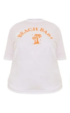 Plus T-shirt Blanc Imprimé Beach Baby -Logic || Zero Soldes Magasin ef14ef201a1da0a744f716d3ef50a0f451a9dba9 cne8893 5