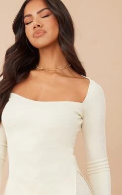 Top Beige Finement Côtelé à Manches Longues -Logic || Zero Soldes Magasin ef1624c624b422554a6847feb421d76949edcb69 cnc7104 4