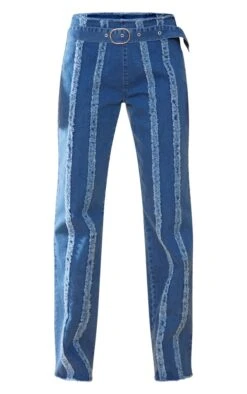 Jean Droit Bleu Moyen Délavé à Ourlet Déchiré Et Détail Ceinture -Logic || Zero Soldes Magasin f3dc8906fb2d868af15d5754a62c7144274104cd cnc9295 5