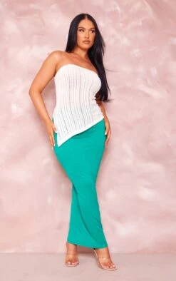 Jupe Longue En Jersey Vert Vif Taille Basse