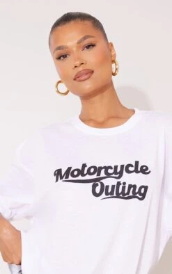 T-shirt Oversize Blanc Imprimé Motorcycle Outing -Logic || Zero Soldes Magasin f5e5748a2c8502d0a25746e1444d587ae5241041 cnf2886 4