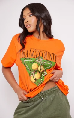 T-shirt Orange à Slogan "County Tennis" Imprimé -Logic || Zero Soldes Magasin f6621bfa713072af073fb0286a4319bf1f8bad49 cne9075 4