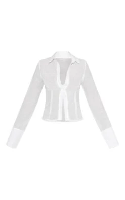 Chemise Ajustée Texturée Blanche Transparente -Logic || Zero Soldes Magasin f7cc39217d25e84c8c4fa338b35ba898d14aaf41 cnc5625 5