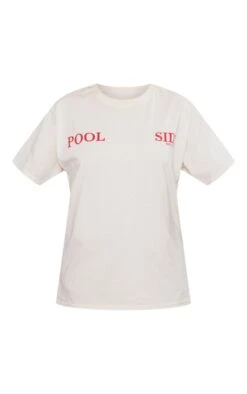 PRETTYLITTLETHING T-shirt Crème Imprimé Poolside -Logic || Zero Soldes Magasin f81bed646e8356d819c5616017f5a47a2b0ff0ba cnd7957 5