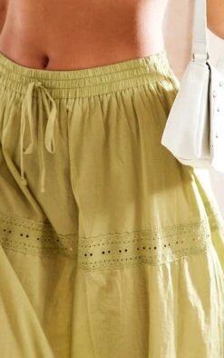 Jupe Longue En Coton Kaki à Détail En Dentelle -Logic || Zero Soldes Magasin f8d991feaf36e24f3d8692ac5b1da4f0c78bbc2e cnd1030 4