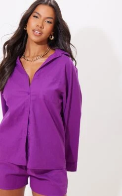 Chemise Oversize En Maille Tissée Violette à Manches Ballon -Logic || Zero Soldes Magasin f8e0003882c6629d444de0dfe25c736225ff2a20 cmy0880 4