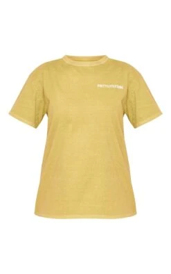 PRETTYLITTLETHING T-Shirt Vert Olive Délavé à Logo Imprimé -Logic || Zero Soldes Magasin f93c45bf83e37b2f44e6536518ab046b745751cb cne3353 5