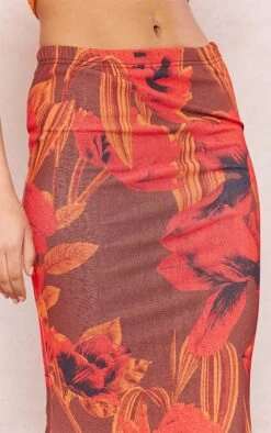 Logic Jupe Longue Style Sirène Rouge Imprimé Orchidées En Mesh Dévoré -Logic || Zero Soldes Magasin fa9f5155b2286229991117f7dea73b8ddf9a1fe5 cne8292 4